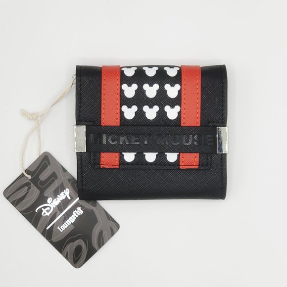 Loungefly Handbags - Loungefly x Mickey Mouse Black/Red Trifold Wallet